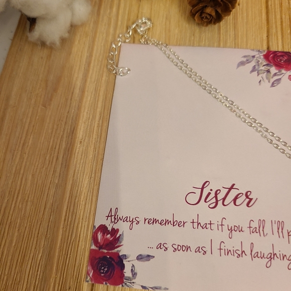 Beautiful Twisted Hoop Sister Necklace in SILVER - Picture 7 of 11